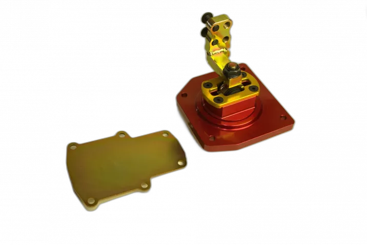 Qwik Stik Shifter TKO 500/600 Mid-Shift 2" Left Straight Up - 0.500" Fwd No Stops with Cover Plate